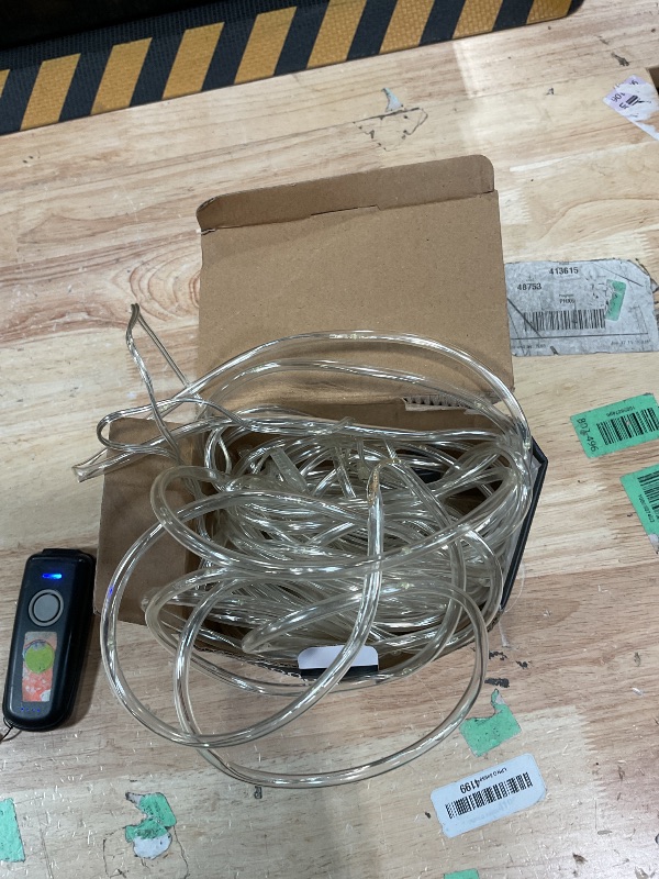 Photo 1 of ***MISSING PARTS*** Solar Rope Lights, 66FT 200LED 1800mAh Outdoor IP67 String Lights (White)