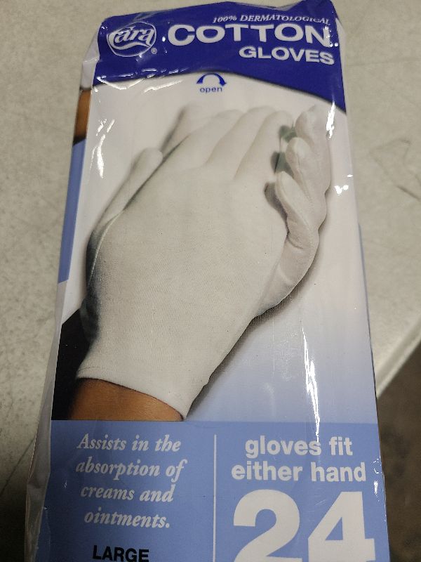 Photo 1 of CARA Moisturizing Eczema Cotton Gloves, Large, 24 Pair