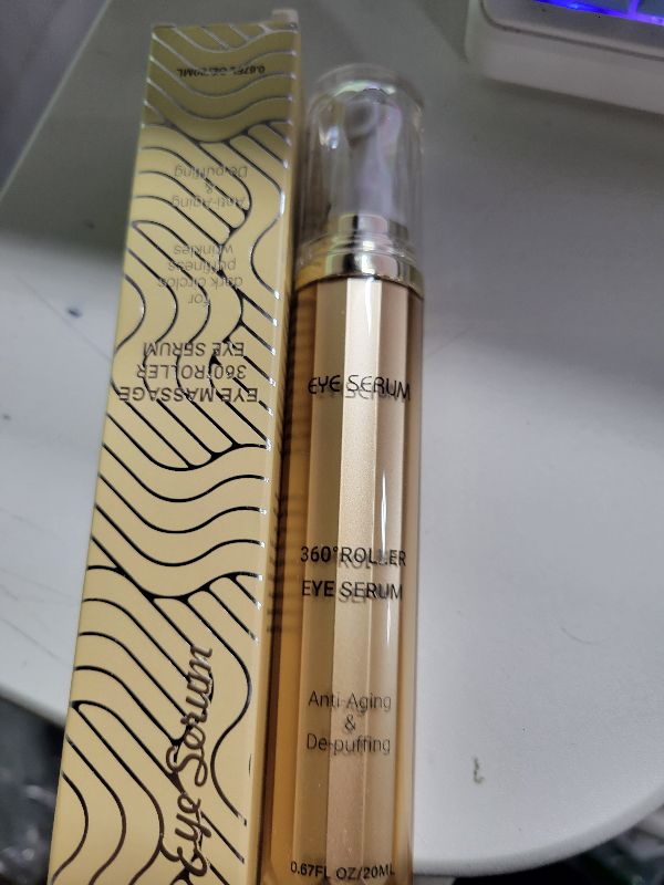 Photo 1 of 5% Caffeine Eye Serum, Hyaluronic Acid Under Eye Cream for Dark Circles and Puffiness Eye Care Eye Serum Anti Aging with 360° Massage Ball Reduce Eye Bags, Wrinkles and Fine Lines ?0.67 Fl. Oz.?