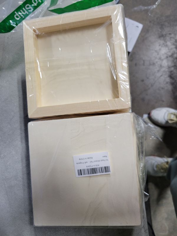 Photo 1 of 10 Pack Wood Panel Boards 6 x 6 inch Unfinished Wooden Canvas Board Square Wood Panels Blank Boards for Painting, Pouring, Burning, Arts Use with Oils, Acrylics and DIY Craft Projects