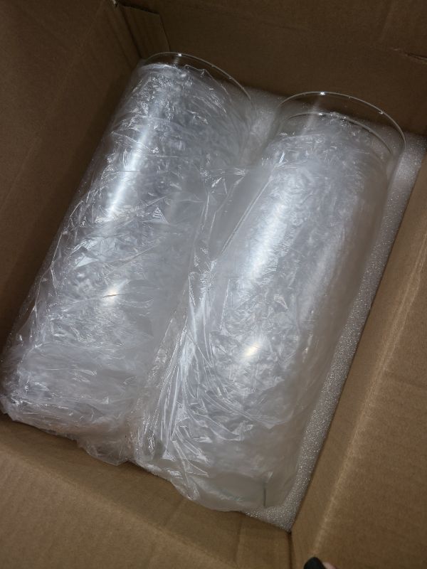 Photo 1 of TBWIND 8 Pack Glass Cylinder Vases 4, 6, 8, 10 Inch Tall Clear Flower Vases for Table Centerpieces Wedding Decoration, Hurricane Floating Candle Holder for Party Home Decor