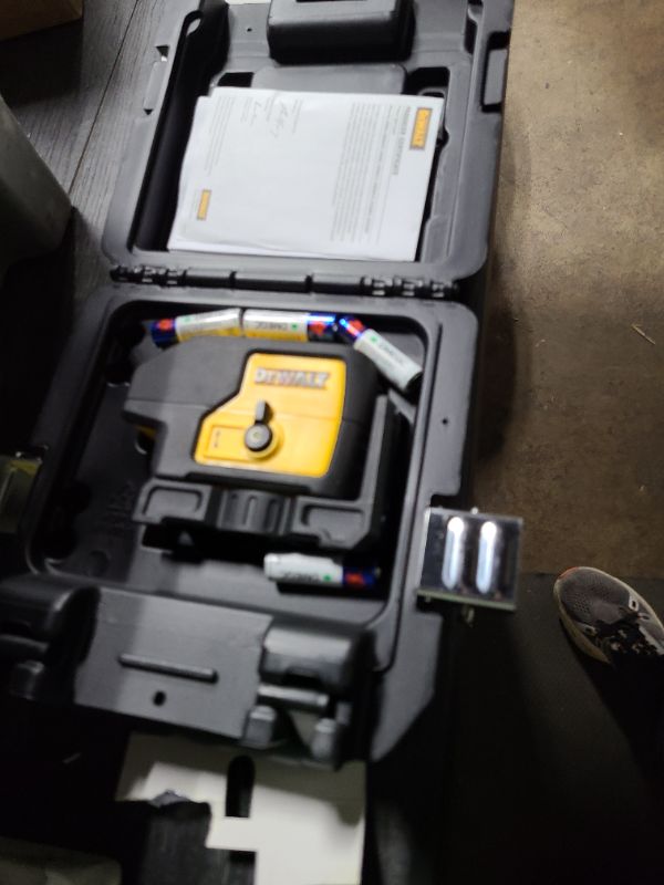 Photo 1 of DEWALT Line Laser, Self-Leveling, 3-Beam, Red (DW083K), Yellow