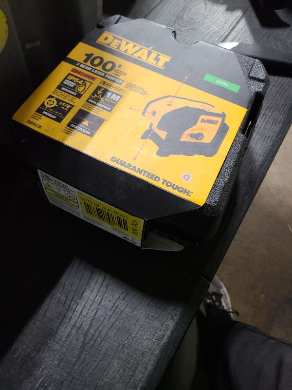 Photo 1 of DEWALT Line Laser, Self-Leveling, 3-Beam, Red (DW083K), Yellow