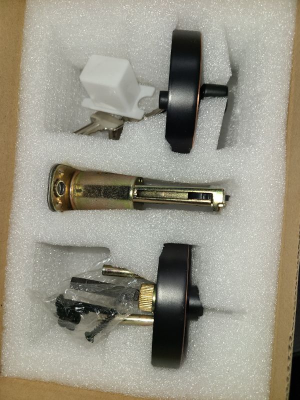 Photo 1 of Exterior Door Knob with Single Cylinder Deadbolt Lock Set, Round Entry Door Knob with Deadbolt Locksets, Bronze Front Door Lock Set, Front Door Handle and Deadbolt Set, Oil Rubbed Bronze Finish