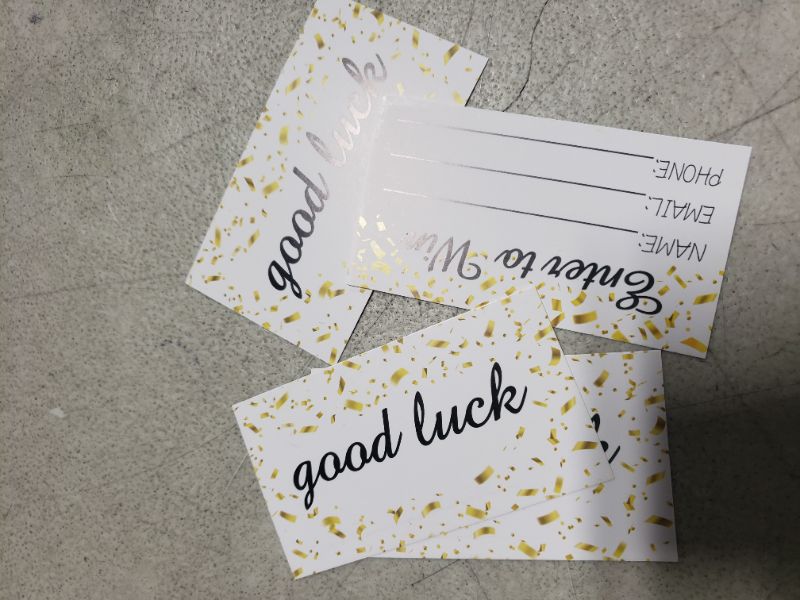 Photo 1 of 200 Pieces Raffle Tickets 3.5”x2” Entry Cards Contest, Raffles, Ballot Box, Auction, Great for Fund Raisers, Fairs, Carnivals, and More - with Space for Name, Email Address, and Phone Number Fields
