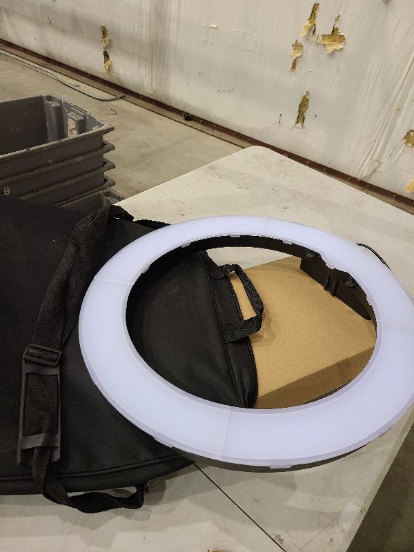 Photo 1 of NEEWER Ring Light 18inch Kit: 55W 5600K Professional LED with Stand and Phone Holder, Soft Tube & Bag for Tattoo Lash Extension Barber Makeup Artist Studio Video Photography Lighting, RL-18