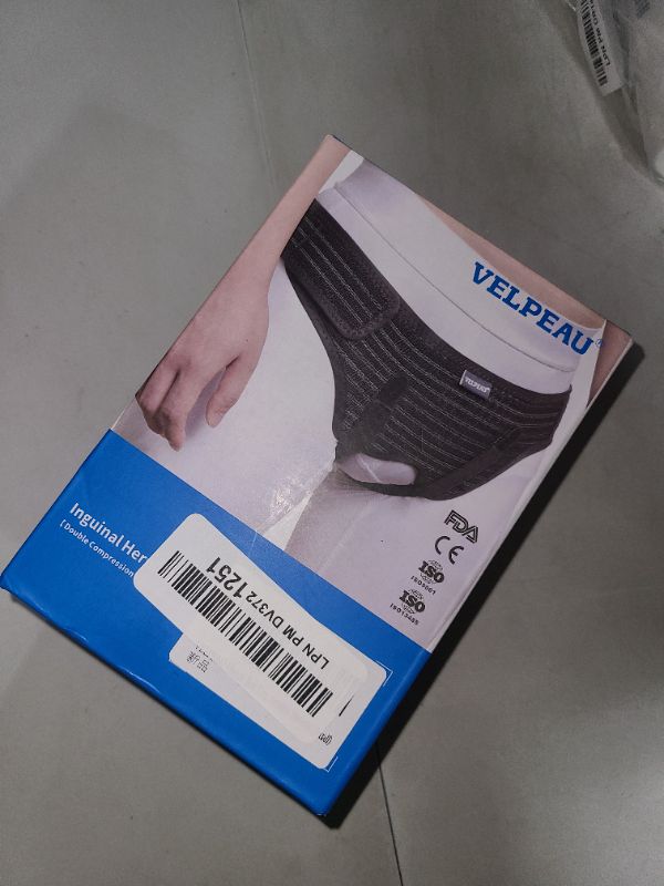 Photo 1 of VELPEAU Hernia Belt for Men & Women - Bilateral/Double Inguinal, Groin Hernia Support Truss Underwear Briefs, Pain Relief Recovery Adjustable Strap with 2 Removable Medical Compression Pads (Black, S)