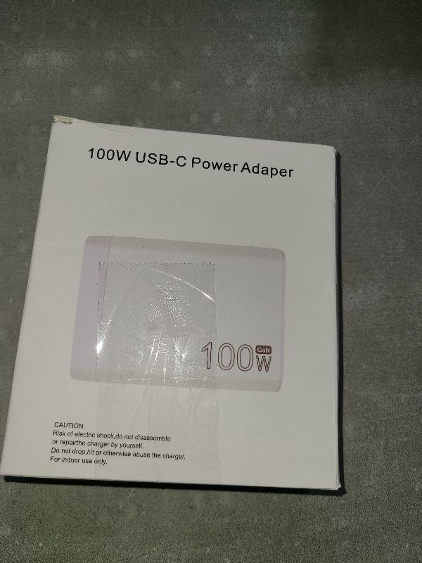 Photo 1 of GaN 100W USB-C Laptop Charger - Fit for HP, Lenovo, ASUS, Samsung, MacBook Pro, Air, iPad Pro, Acer, LG, Razer, Dell Laptop, 4-Ports Charging Station Type C Adapter with 5ft AC Cable for Steam Deck