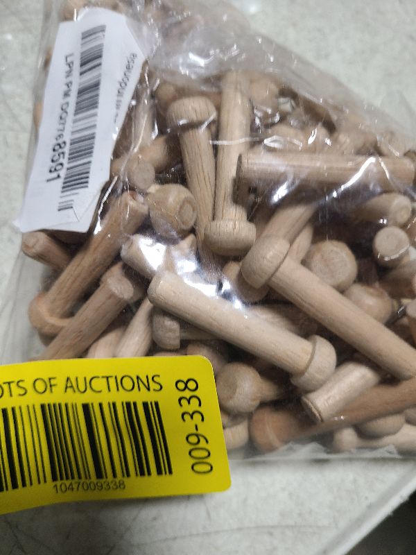 Photo 1 of Wood Axle Pegs, 1-13/16-inch Fits 3/8-inch Hole Pack of 100 Mini Wooden Pegs for Train Car Wheel Craft Woodworking Pegboard by ILOT
