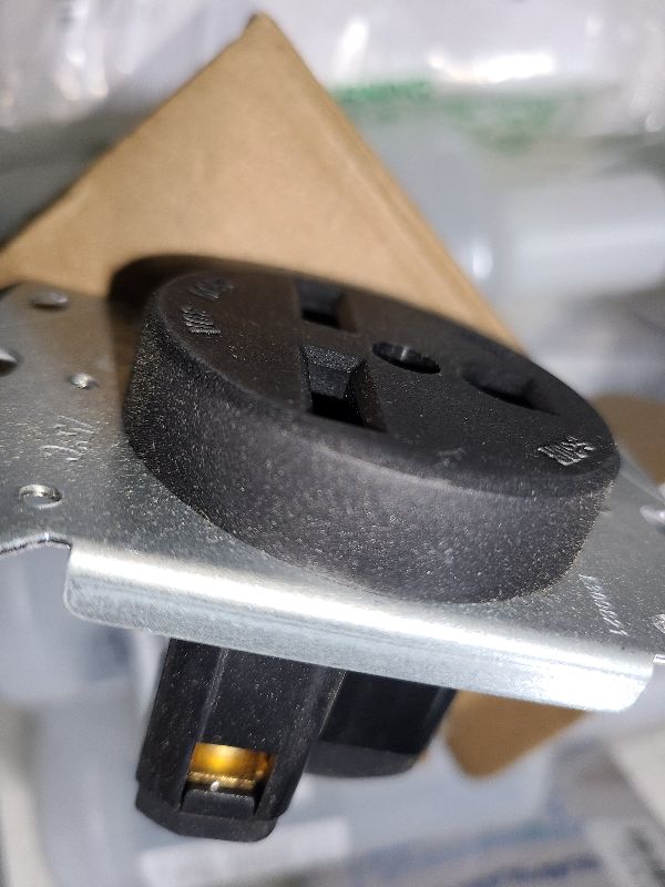 Photo 1 of AIDA 6-30R Outlet Receptacle 30 Amp 250 Volts 2 Pole 3 Wire Heavy Duty Straight Blade Industrial Grade Grounding Flush Mount Range Power Outlet for Welder,Plasma Cutter,Dryer, UL Listed