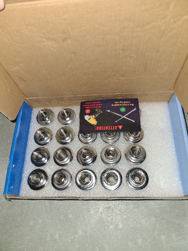 Photo 1 of 12x1.5 Lug Nuts 20 Pcs Chrome Closed End Mag Style Lug Nuts with Washer 13/16" (21mm) Hex Compatible with Toyota Camry/Corolla/Tacoma Lexus