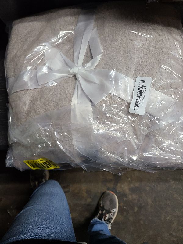 Photo 1 of CYMULA Super Soft Knit Throw Blanket Twin Size Light Grey-Lightweight Plush Fuzzy Fluffy Warm Cozy Blankets and Throws for Sofa Bed All Season Use, 60x80 inches