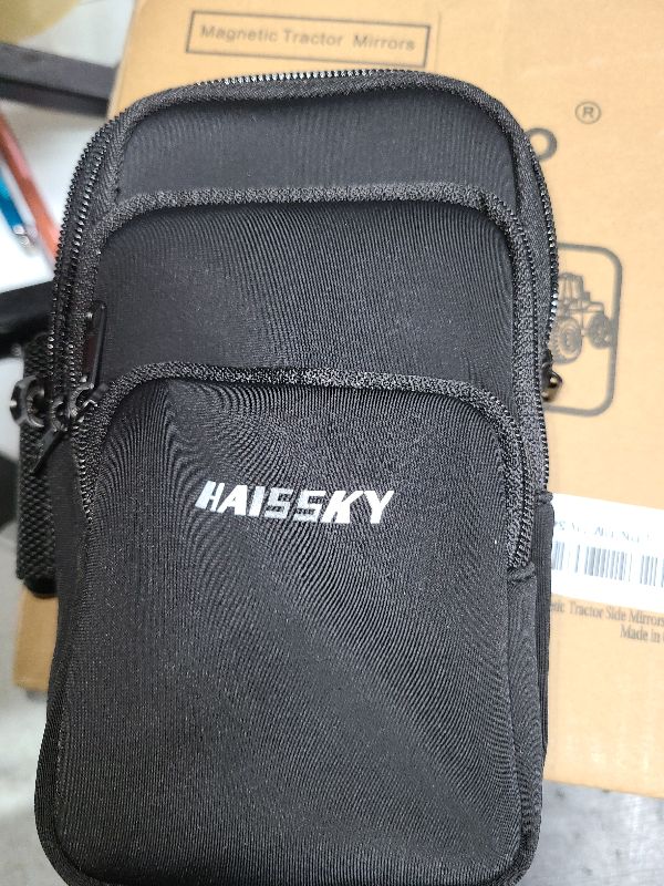 Photo 1 of 3 Pockets Running Phone Armband Holder for iPhone 16 15 14 Pro Max 13 Plus 12 11 XS XR X 8 7 Galaxy S23 Pouch Key Card Bag, Water Resistant Cell Phone Sport Arm Bands for Exercise Walking Workout Gym