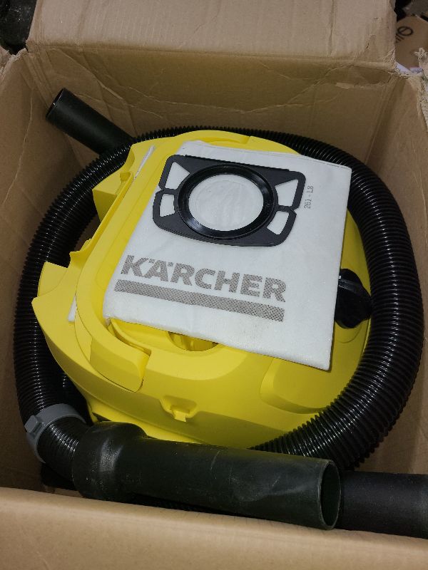 Photo 1 of Kärcher WD 2-18 Battery Powered Wet Dry Shop Vacuum Cleaner with Blower Function & Attachements, Multi Purpose, 225 W- Cartridge Filter, Fleece Bag, Floor & Crevice Nozzle, 3.2 Gal - Tool Only