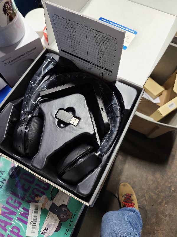 Photo 1 of (Upgraded Version) Wireless Headset, Bluetooth Headset with Noise Cancelling Microphone, Best Headphones with Mic Mute & USB Dongle for PC/Computer/Laptop/Cell Phones/Remote Work/Call Center