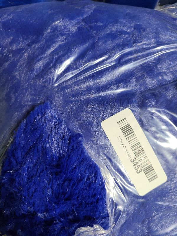 Photo 1 of (Cover only, No Filler) Giant Fur Bean Bag Chair Cover for Kids Adults, Living Room Furniture Big Round Soft Fluffy Faux Fur Beanbag Lazy Sofa Bed Cover (Gemstone Blue, 5FT)