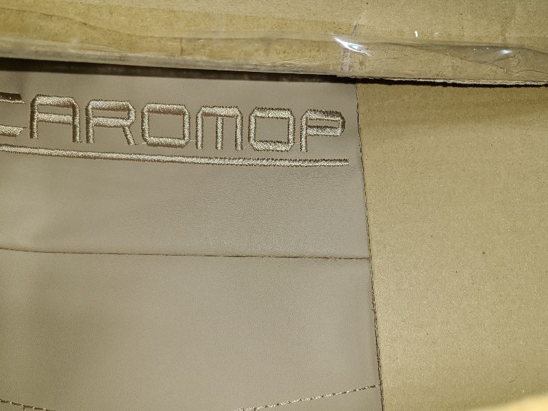 Photo 1 of CAROMOP Premium PU Leather Car Seat Covers Full Set,Waterproof Split Bench Covers for Cars, Universal Car Interior Covers Seat Protectors for Sedans SUVs Pick-up Trucks(Beige)