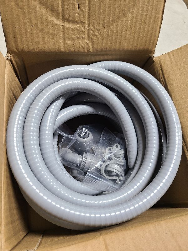 Photo 1 of (1/2" Dia * 25 Feet) Yariwiz Flexible Electrical Conduit Liquid Tight PVC Conduit Kit with 3 PCS Coupling, 3 PCS Elbow and 7 PCS Strap, Sealtight Seal Flex Liquidtight Wire Outdoor Non Metallic Grey