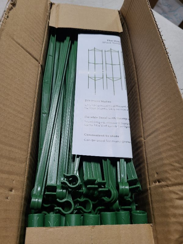 Photo 1 of 4ft 3-Pack Tomato Cage for Garden Plant Cages, Up to 48inch Plant Supports Tomato Trellis Stakes for Potted Plants, Heavy Duty Tomato Cages Cucumber Trellis for Garden Vertical Climbing Plants Flowers