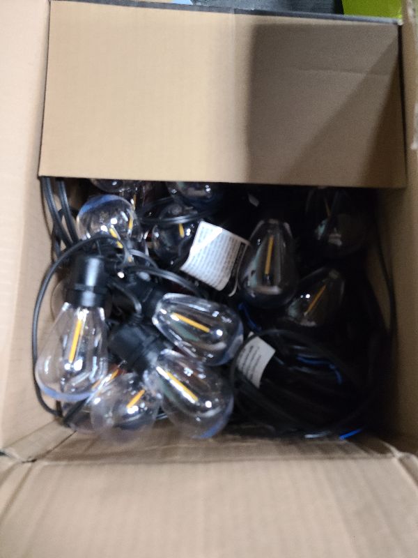 Photo 1 of addlon 100FT LED Outdoor String Lights with Edison Shatterproof Bulbs, Heavy-Duty and Weatherproof Strand, Commercial Grade Patio Lights, Decorative for Garden or Patio, Black