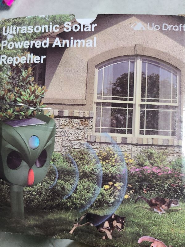 Photo 1 of 2024 Upgraded Solar Ultrasonic Animal Repellent Outdoor Ultrasonic Cat Repellent Deer Repellent Devices with Motion Sensor Strobe Lights Animal Deterrent for Dog Coyote Squirrel Raccoon Skunk Rabbit