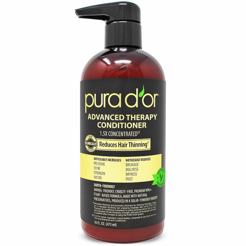 Photo 1 of PURA D'OR Advanced Therapy Conditioner (16oz) For Increased Moisture, Strength, Volume & Texture, No Sulfates, Contains Argan Oil & Biotin, All Hair Types, Men & Women (Packaging May Vary) 
