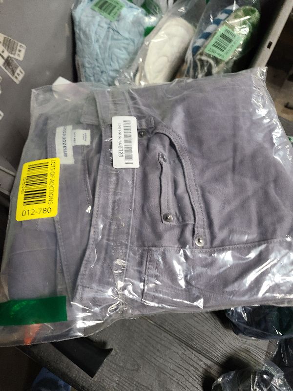 Photo 1 of Amazon Essentials Men's Straight Fit 5-Pocket Stretch Twill Pants, Dark Grey, 33W x 34L