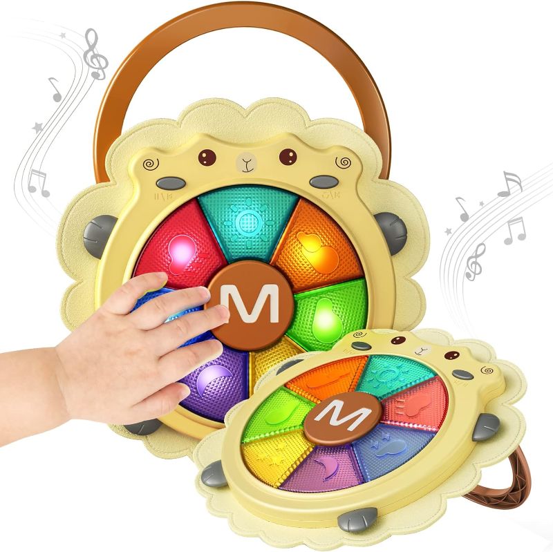 Photo 1 of Tumama Baby Musical Drum, Light Up Toy with Sound and Light, Musical Instrument Game, Sensory Activity Learning Educational Kid Toy, Christmas Birthday Gift for Toddler 18 Months+, Sheep 