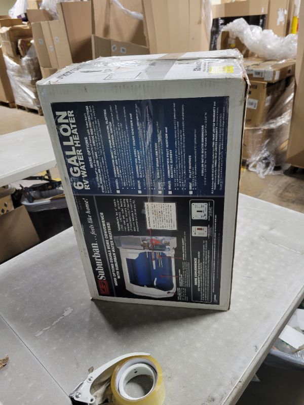 Photo 1 of Suburban Advantage RV Tank Water Heater SW6DE - 6 gallon Porcelain Lined Steel Tank with Direct Spark Ignition (DSI) and Incoloy Electric Element (5239A)