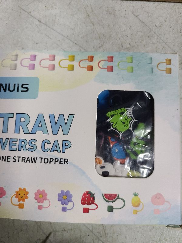 Photo 1 of 14Pcs Cute Silicone Straw Covers Cap,RENUIS Halloween Straw Toppers for Tumblers,Reusable Portable Drinking Straw Tips Lids,Dust-Proof Straws Plugs for 8-10 mm Straws,10 Colors (Halloween, 8-10mm)