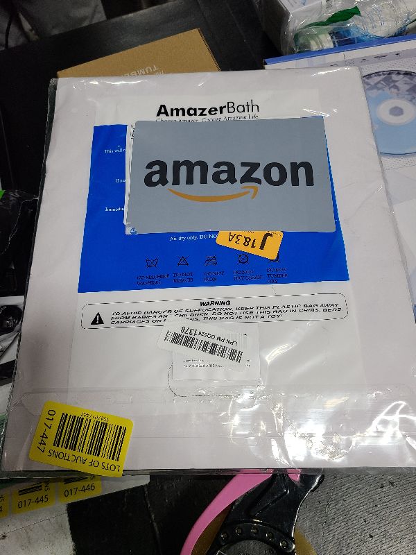 Photo 1 of AmazerBath Shower Curtain Liner, 72x72 Transparent Pine Green Shower Liner, Lightweight Plastic Shower Curtain Liners, Waterproof Shower Liner for Bathroom with 3 Magnets and 12 Grommet Holes black 