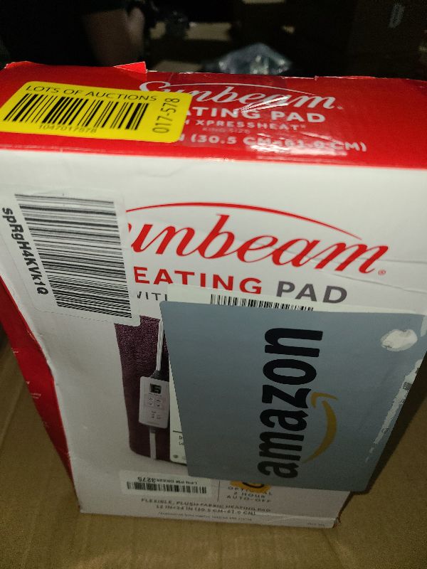 Photo 1 of Sunbeam XL Back, Neck, and Shoulder Heat Therapy, 12 x 24 with Auto Shut Off, 6 Settings, Machine-Washable, Comfortable Microplush Fabric - Burgundy