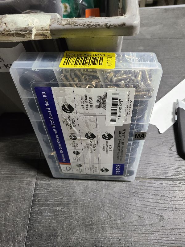 Photo 1 of (Pack of 78 Sets) Cable Clamps with M6 x 20mm Bolts & Nuts Assortment Kit, 7 Sizes—1/4" 5/16" 3/8" 1/2" 5/8" 3/4" 1", 304 Stainless Steel Cable Clamps, Insulated Clamp and Pipe Clamp by RTHIEAI