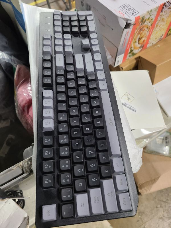 Photo 1 of KLIM Chroma Wireless Gaming Keyboard RGB - Backlit Wireless Keyboard - Long-Lasting Rechargeable Battery - Quiet Water Resistant Ergonomic Keyboard - Teclado Gamer - PC PS5 PS4 Mac - Black/Gray
