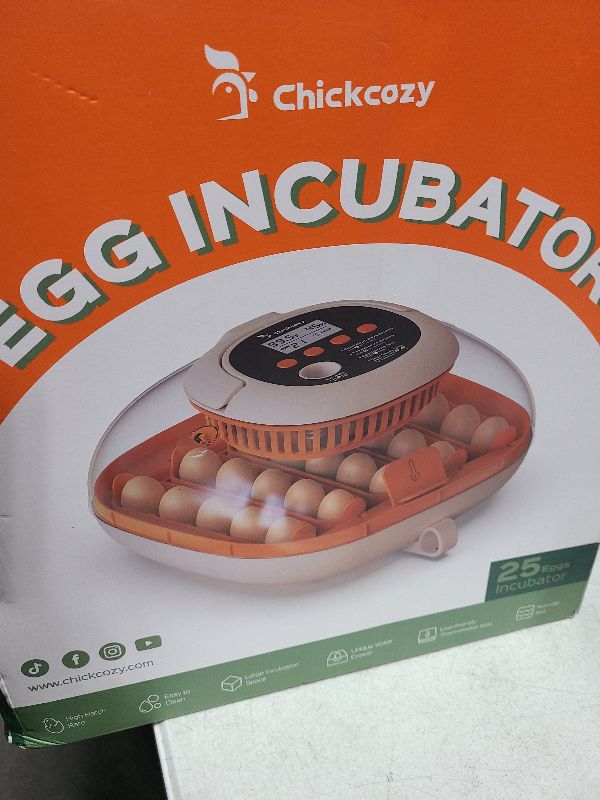 Photo 1 of [2024 Upgrade] 25 Egg Incubator, Automatic Egg Turner with Thermometer Seat and Humidity Control, Egg Candler, 360° View with Clear Window, Incubators for Hatching Chicks (Sunlit Orange)