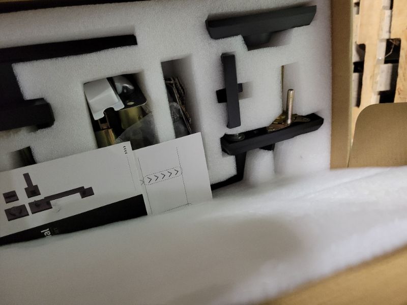 Photo 1 of LOQRON Front Door Handleset Heavy Duty Door Handle and Deadbolt Lock Set, Square Entry Handle Set with Single Cylinder Deadbolt for Right & Left Handed Doors, Matte Black
