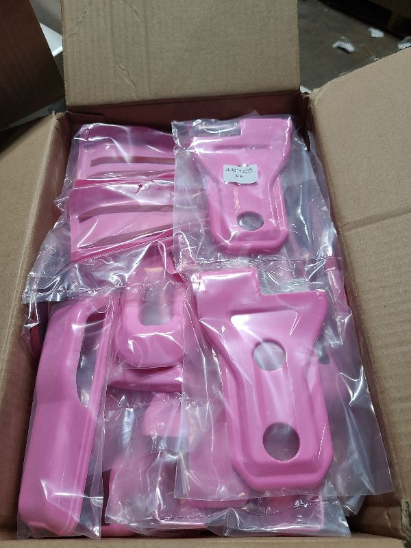 Photo 1 of 26PCS Full Set Exterior Decoration Trim Kit for Jeep Wrangler JL JLU 2018-2023 Door Hinge Handle Engine Hood Hinge Hood Latch Wheel Eyebrow Side Air Outlet Rear Tailgate Window Hinge Cover (Pink)