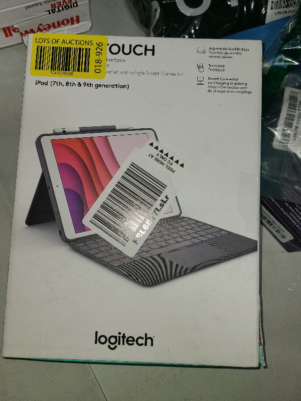 Photo 1 of Logitech Combo Touch, Detachable iPad Keyboard Case (10th gen and A16) with Large Precision Trackpad, Full-Size Backlit Keyboard, and Smart Connector Technology - Oxford Gray
