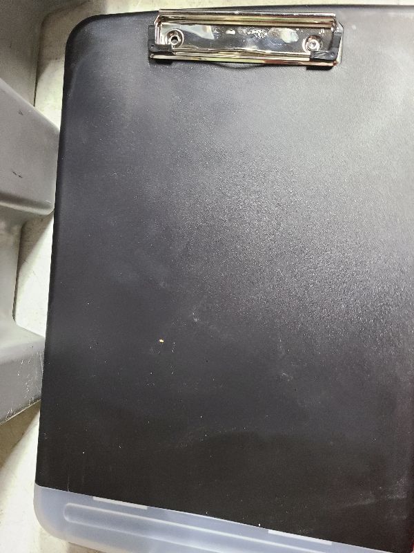 Photo 1 of Piasoenc Clipboard with Storage, 8.5 x 11 Organization Box with Pen Holder and A4 Legal Paper Folder, Folio & Side-Opening, Low Profile Clip,for Nurses,Teachers, Size 14 x 9.6 x 1.2 in, Black