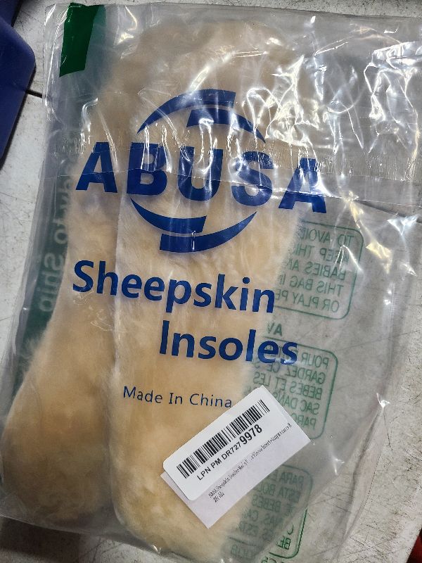 Photo 1 of ABUSA Sheepskin Insoles Men's Premium Think Wool Fur Fleece Inserts Cozy & Fluffy 8