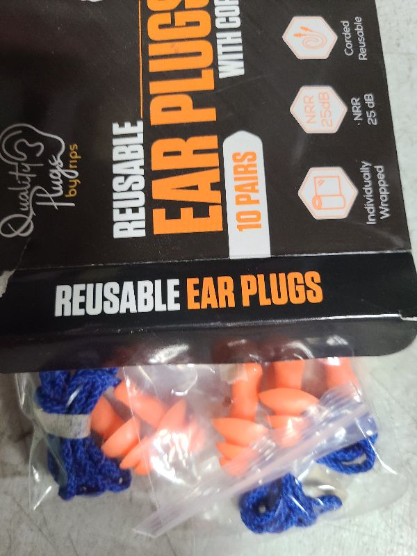 Photo 1 of 10 Pair Corded Reusable Ear Plugs for Shooting Range Ear Protection for Gun Range - Hunting Ear Plugs for Construction Firearm Ear Protection Shooting Gun Hearing Protection Ear Plugs Corded