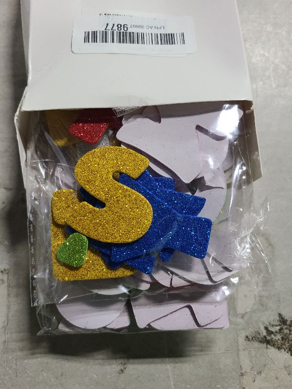 Photo 1 of 130 Pcs Glitter Foam Letters Stickers Self Adhesive Letters 5 Sets Self Adhesive Foam Letter Alphabet Stickers for Kids, Assorted Colors