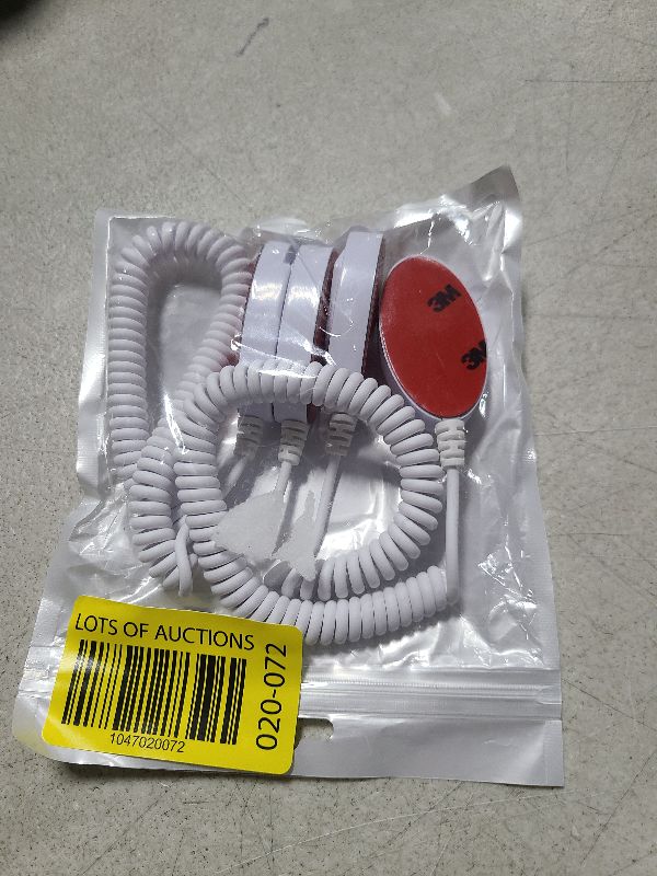 Photo 1 of 2-Pack Magnetic Remote Control Holders with Spring Ropes - Safely Secure Remotes & Small Items, Wall-Mount with Adhesive, Anti-Loss, Rapid Adsorption, Extendable Spring (White 70 inch, 2 Pack)
