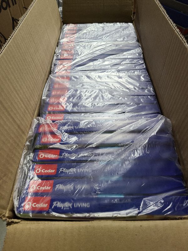 Photo 1 of 72 Pack O-Cedar Playtex Cleaning Reusable Gloves Living Drip cuff Small Navy