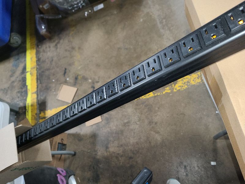 Photo 1 of 24 Outlet Long Power Strip, Heavy Duty Metal Power Strip with 10 ft Long Extension Power Cord for Cabinet, Industrial, Commercial Home Wall Mount Power Strip,ETL listed (Black)