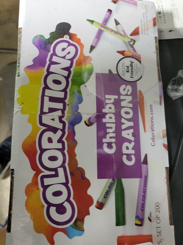 Photo 1 of Colorations Chubby Crayons for Kids Set of 200 Rainbow Crayons Classroom Supplies (2-11/16"L x 9/16"Dia Each), Toddler Crayons, Bulk, Washable, Non-Toxic, Jumbo