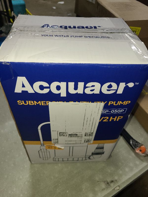 Photo 1 of Acquaer 1/2HP Utility Pump 2906GPH Submersible Sump Pump with Automatic Float Switch, Water Removal for Hot Tub, Pools, Basements, Garden Pond