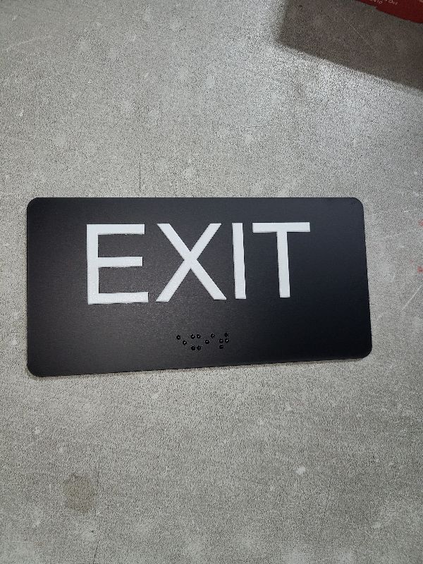 Photo 1 of Exit Sign - ADA Compliant Exit Signs With Braille and Raised Letters for Business, Emergency Exit Sign for Office Restroom Indoor Outdoor,Easy Installation-Horizontal (3 * 6 In)