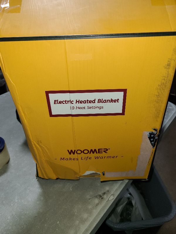 Photo 1 of WOOMER Heated Blanket King Size Electric Blanket 90"x 100", Faux Fur Fast Heating, 10 Heating Levels & 0.5-12H Auto Off, Dual Control, Over-Heat Protection, ETL Certification