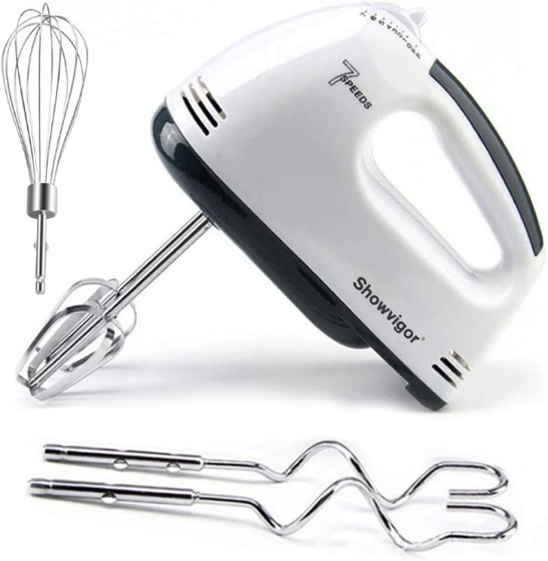 Photo 1 of Handmixer Electric Handheld - 7 Speed Portable Kitchen Mixer Electric with 5 Stainless Steel Accessories Whisk, Food Beater for Whipping Mixing Cookies Cakes Eggs Dough 